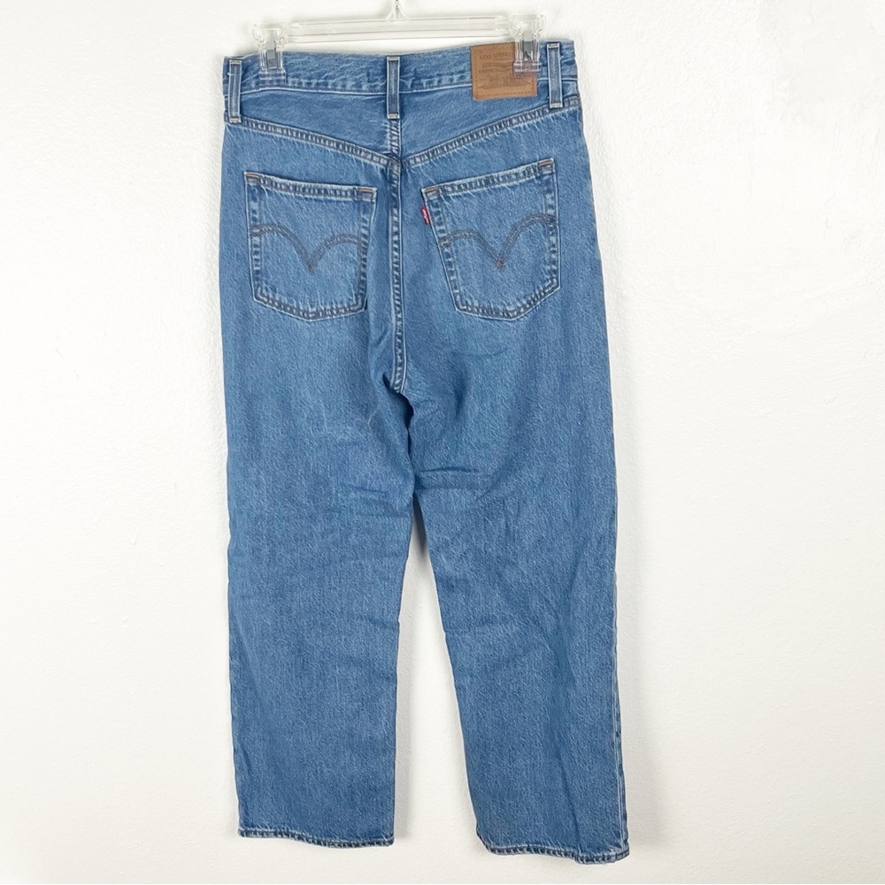LEVI’S Premium Ribcage Straight Ankle Button Fly Ripped High Rise Jeans Size 28 - Picture 2 of 11